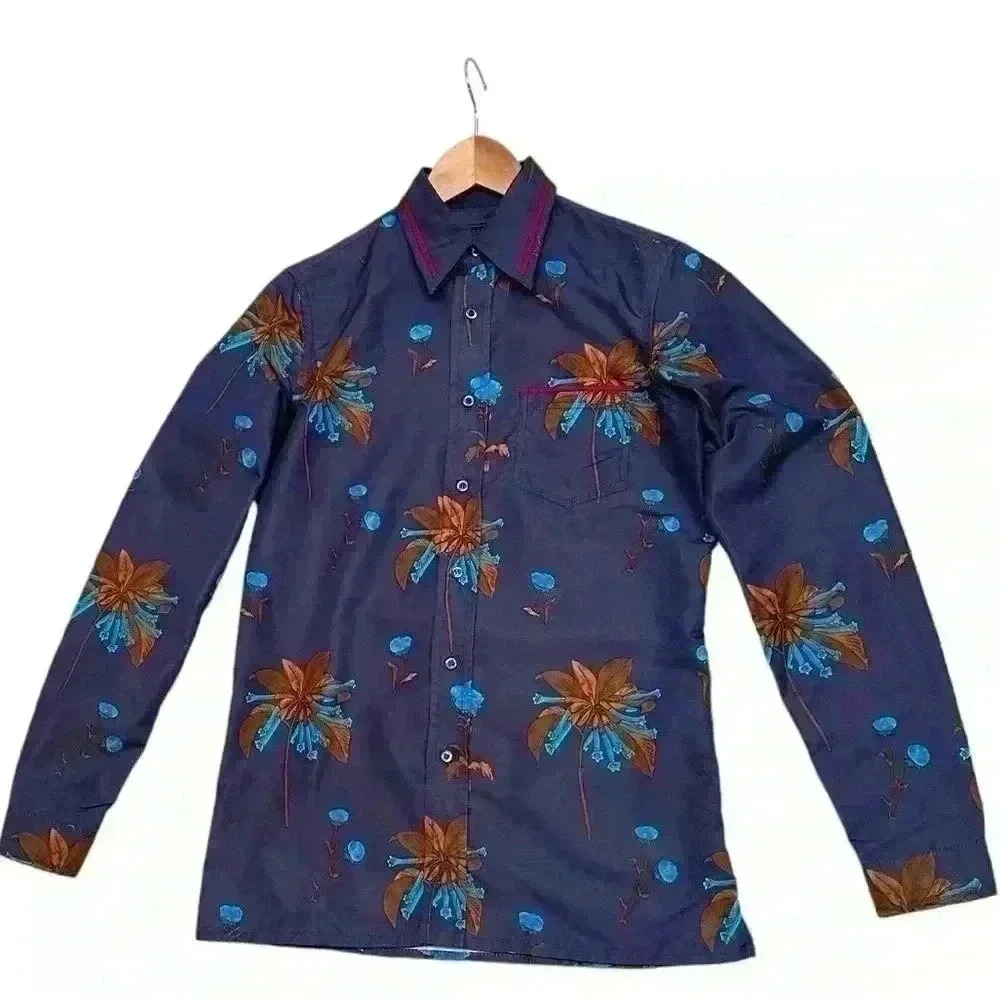 Prada Floral Silk /  Cotton Button-Down Shirt
